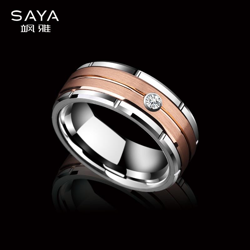 指輪 リング メンズ メンズライン ストーンリング ローズゴールド リング モ アッサ ナイト メンズ ワイド タングステン ラインストーン ボーナス ゴールド 転 写 結婚 個性 シングル