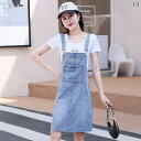 ジャンパー スカート オーバーオール デニム サスペンダー スカート スーツ レディース 2024夏 フル セット マッチング 年齢を 感じさせにくい ドレス ...