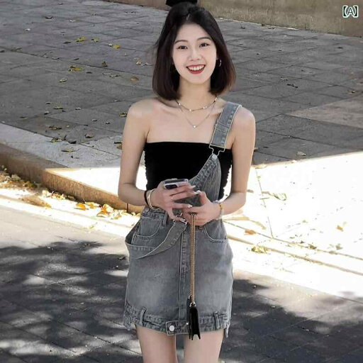 ジャンパー スカート オーバーオール レトロ デニムオーバーオール スカート 女性用 春夏 な スリム ハイウエストの aラインの ショート ジャンパー スカート オーバーオール レトロ デニムオーバーオール スカート 女性用 春夏 な スリム ハイウエストの aラインの ショート