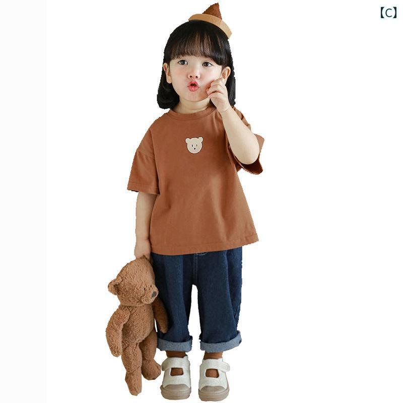 LAONsChoiceのペアルック 親子 カジュアル コーデ 親子の 服装 夏 2025 新型 3人または 4人 家族 ストリート ブラスト 母 娘 母子 クマ 半袖 Tシャツ ベビー｜アングル3