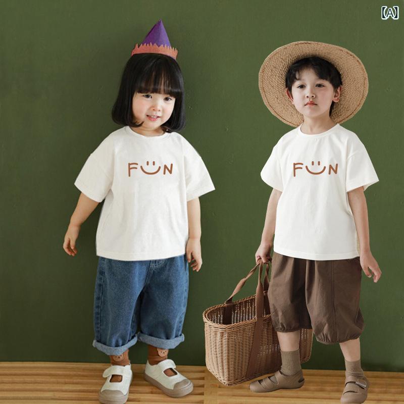 ペアルック 親子 カジュアル コーデ 親子の 服装 夏 2025 赤ちゃんの 3人または 4人の 家族 ストリート ブラスト 母と 娘 子の スタイリッシュな 半袖 Tシャツ