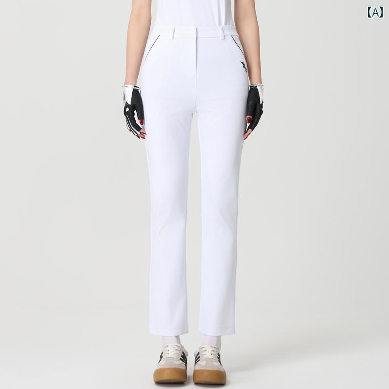 レディース ゴルフウェア Niefle ゴルフ スーツ レディース パンツ スリム ストレッチ ストレート 通気..