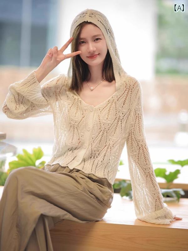 ニット パーカー レディース ファッション 雰囲気の フード付き ニットカーディガン ゆったり 長袖 セ..