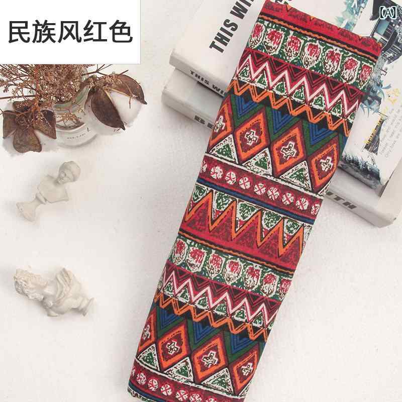 布 DIY 生地 材料 コットンと リネンの 生地 エスニック 小 花柄の ソファ カーテンの テーブル クロス 背景の