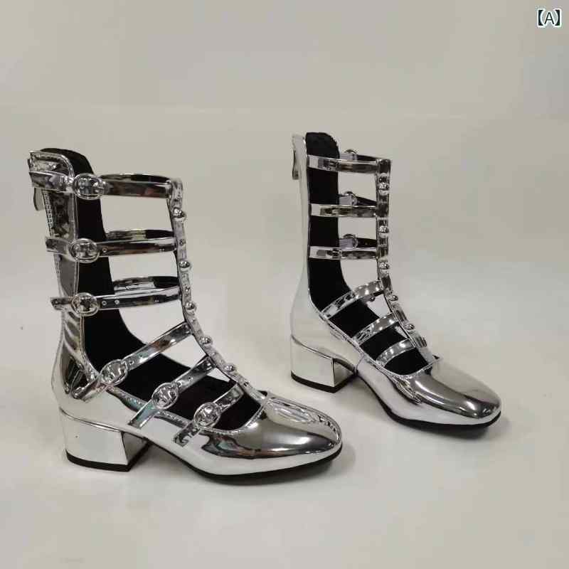 キッズ用 ブーツ 靴 夏の 女の子 T ステージ キャットウォーク ショー コンペティション ショート ブー..