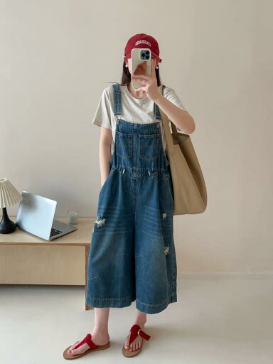 サロペット ハイセンス レディース 女性用 サスペンダー オーバー オール 2025夏 商品 作業着 八分丈 ワイド レッグ パンツ ゆったり カジュアル デニム ジャンプスーツ サロペット ハイセンス レディース 女性用 サスペンダー オーバー オール 2025夏 商品 作業着 八分丈 ワイド レッグ パンツ ゆったり カジュアル デニム ジャンプスーツ