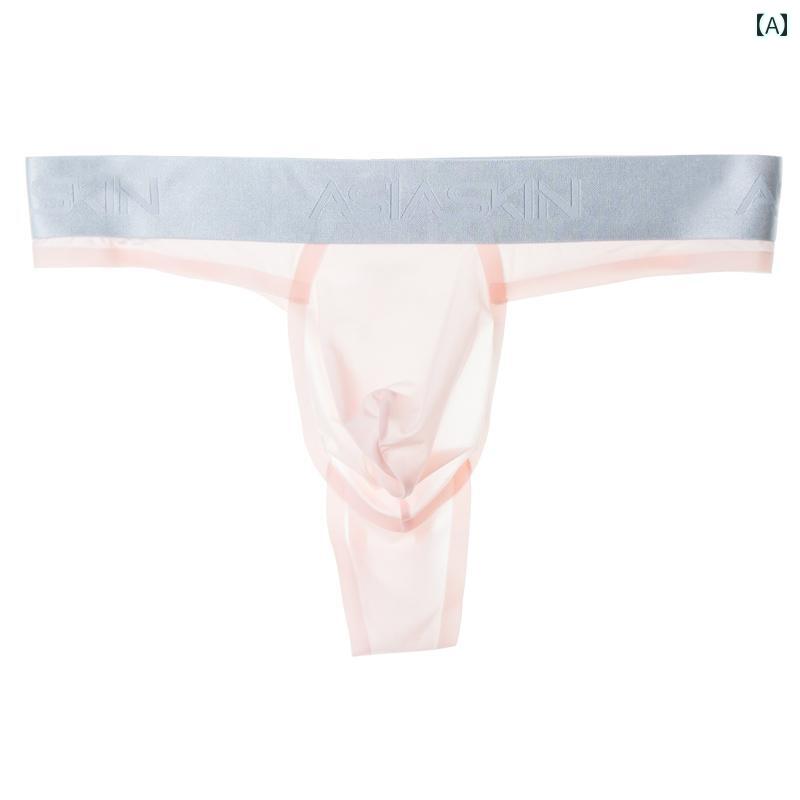 メンズ Tバック パンツ AsiaSkin / Aiserの メンズ 冷感 シームレス ワイド ウエスト トング セクシー ..