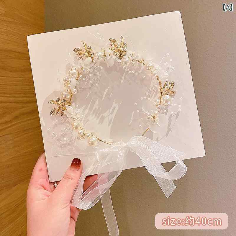 かわいい 子供用 ティアラ 子供の 日の 王冠の ヘッド ドレス ガール バンド プリンセスクラウン ヘア アクセサリー フラワーガール 女性 パフォーマンス ピン フラワー