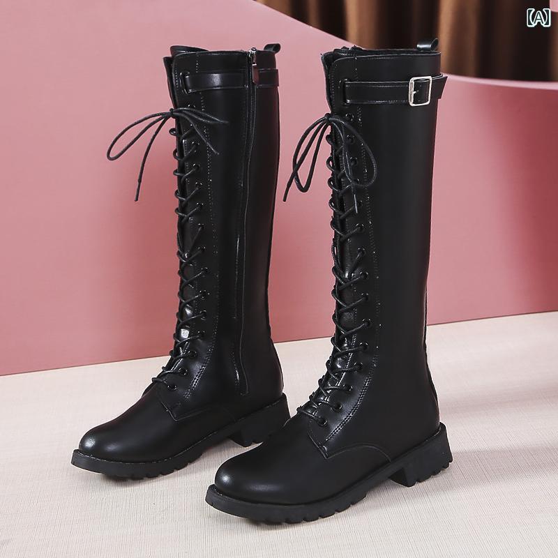 ハイ ブーツ レディース おしゃれ 女性用 ブーツ 2025冬 厚底 万能 ミドル 丈 ベルベット ミッド ヒー..