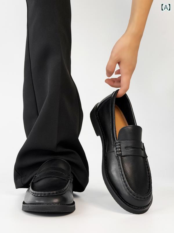 メンズ ローファー 靴 男性用 英国製 ブラックレザー シューズ ソフト ソールの スリッポン ローファー オールド マネー スタイル レトロ ワーク ビジネス ダービー