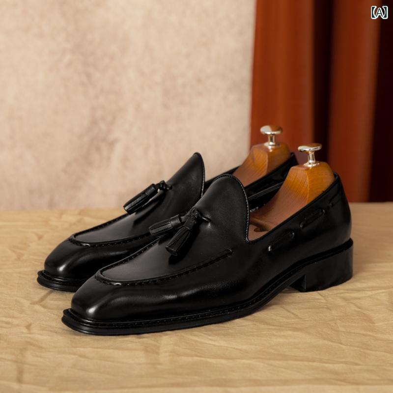 ローファー カジュアル おしゃれ Mr Lu San メンズ 通勤 タッセル レザーシューズ 革 スリッポン シューズ 紳士 ローファー