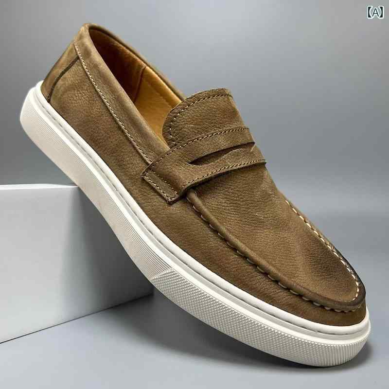 カジュアル シューズ 男性用 撤退 メンズシューズ 革 ローファー第一層 牛革 カジュアル レザーシューズ メンズ スリッポン な 運転