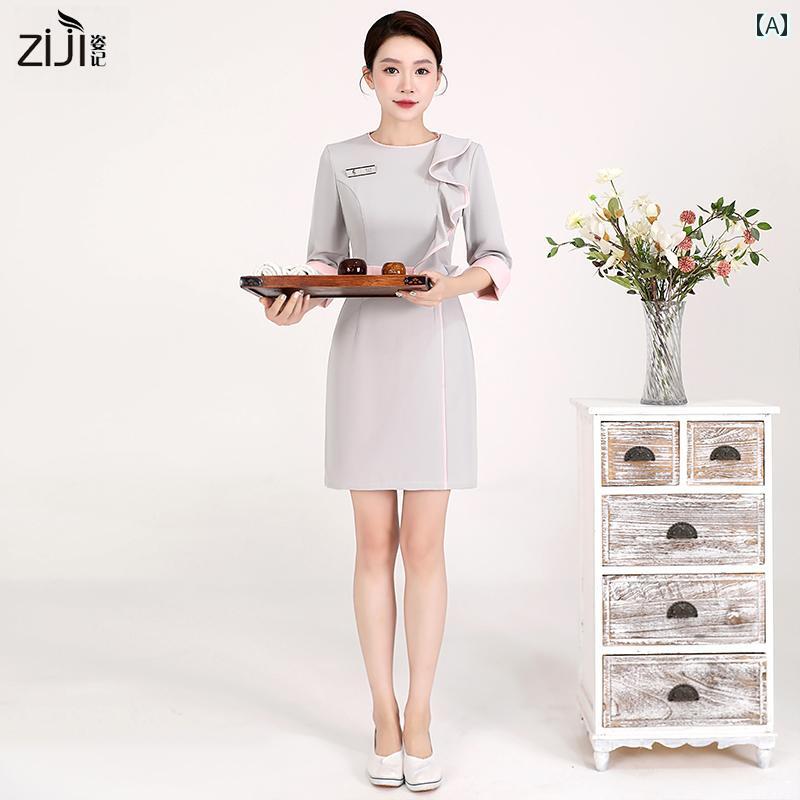 ユニフォーム エステ 事務服 高級 医療 美容 フロント デスク 受付 看護 師 制服 ドレス 女性 春夏 美容院 歯科 口腔 薬局 作業着