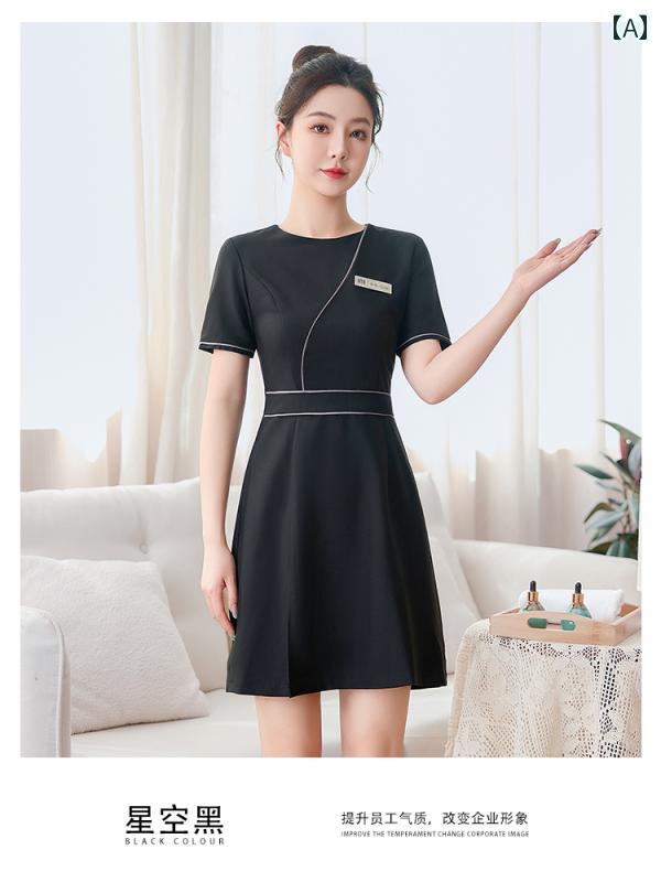 ユニフォーム エステ 事務服 美容師 作業着 ドレス レディース 足 湯 フットマッサージ スパ 高級 美容院 スキン マネジメント 夏