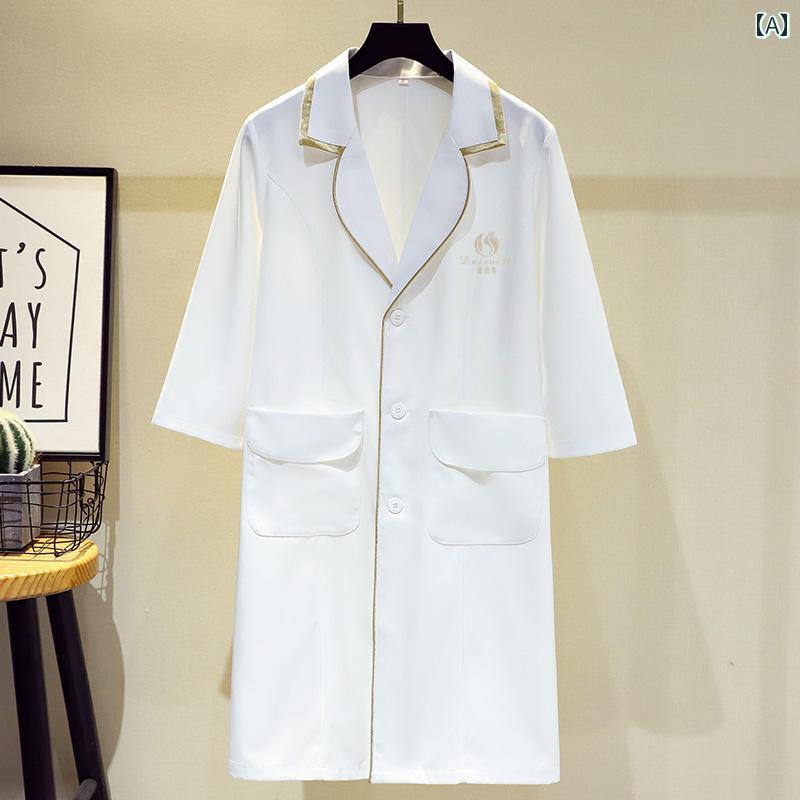 レディース 事務服 ユニフォーム 美容院 美容師 作業着 男女兼用 タトゥー アーティスト 皮膚 管理 半 ..