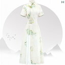 アオザイ ドレス アオザイ チャイナ ドレス 2025夏 爽 やかに 若見え 女の子 小柄な 肉付き 日常 着