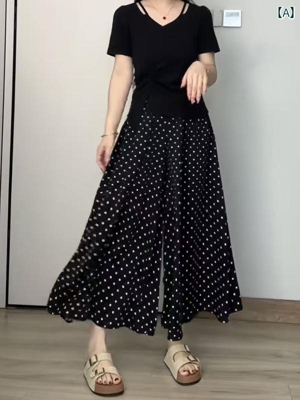 ペプラム スカート レディース レディース ブラック 水玉 スカート 夏 細身 大きいサイズ 太め mm ハイウエスト スリミング ヒップ カバー aライン ミディアム 丈 パンツ