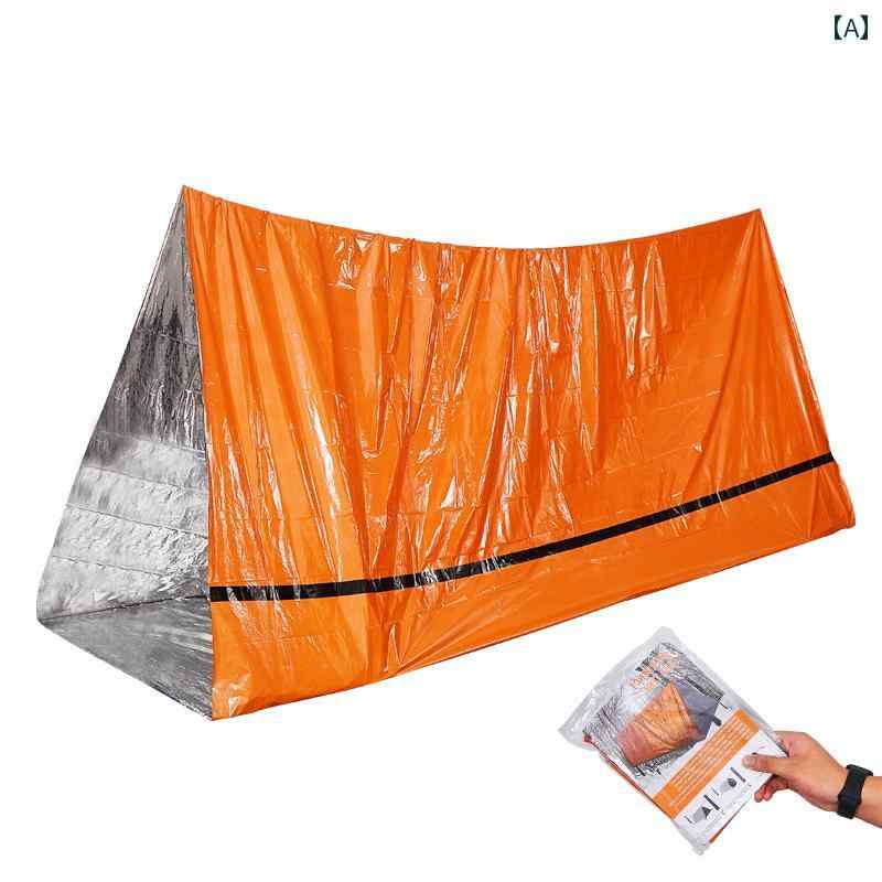 キャンプに最適 寝袋 屋外 PE 救急 テント ポータブル 暖かい 緊急用 ブランケット 断熱 シェルター 救急用 寝袋 地震 緊急 キット