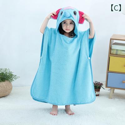 かわいい キッズ用 バスローブ 子供用 バス タオル マント 厚手 コットンタオル 素...
