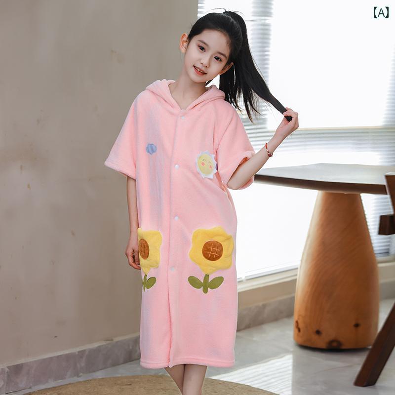 かわいい キッズ用 バスローブ バス タオルは 春秋に 大人 男の子 女の子 子供に 着用 したり 巻いたり..