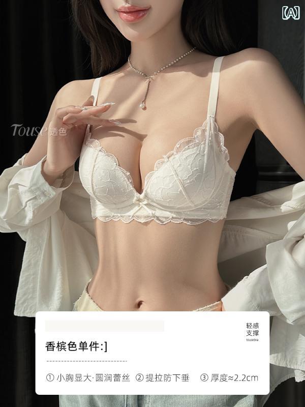 ブラトップ レディース フィット感 胸が 小さい レディース レースの 下着 集まり 垂れにくい 2025年 ホワイト フラット チェスト スペシャル ブラセット