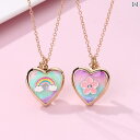 キッズ用 かわいい ネックレス 虹の 花の 子供用 ベスト ネックレスの ペア シンプル 愛の 女の子 開閉 ペンダント DIY ジュエリー 誕生日 プレゼント