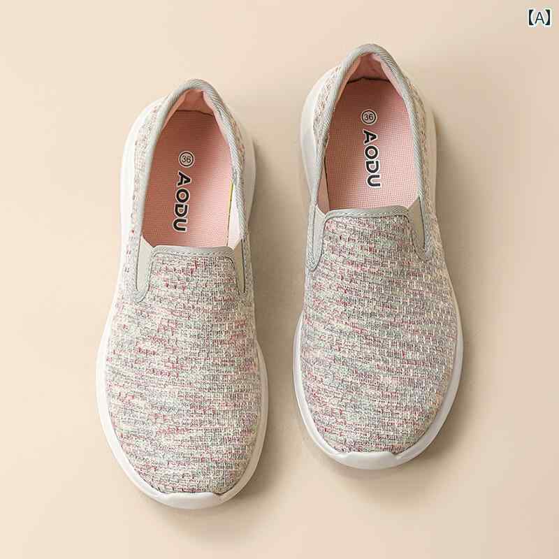 レディース カジュアル ウォーキング シューズ 妊婦用 シューズ スリッポン 春秋用 軽量で 快適 夏用 メッシュ 女性用 スポーツ ソフト ソール 滑り止め マザー