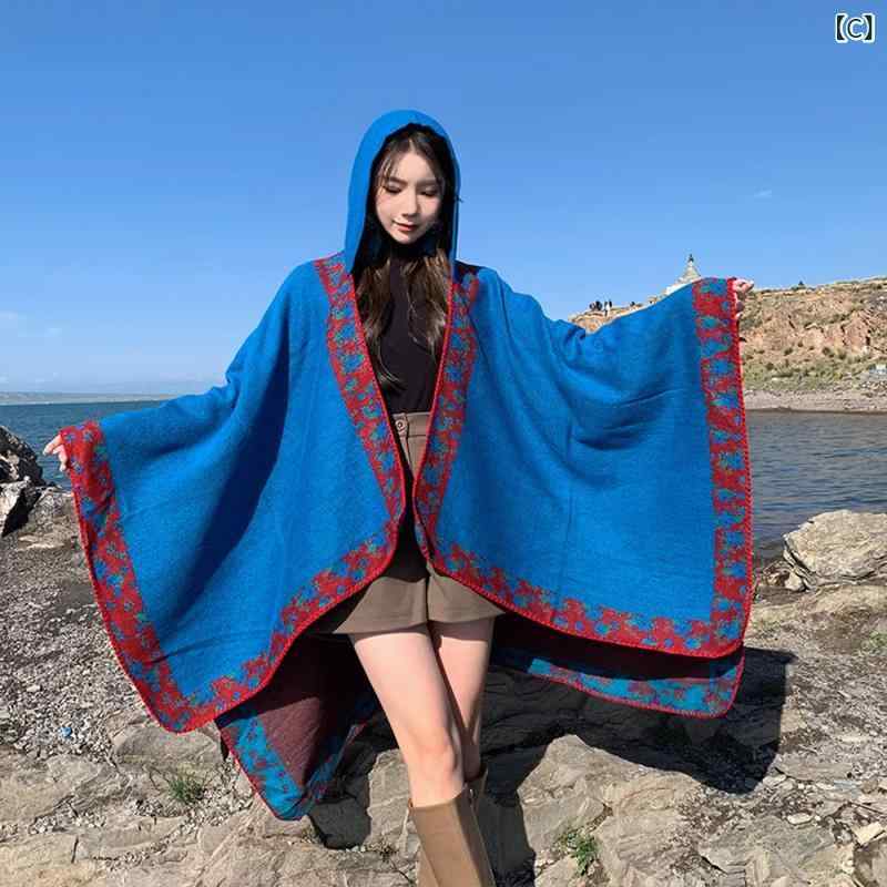 おしゃれ ショール ティペット ボヘミアン 民族 風 ショール 女性 2025 雲南省 ウイグル チベット 草原 観光 写真 外套