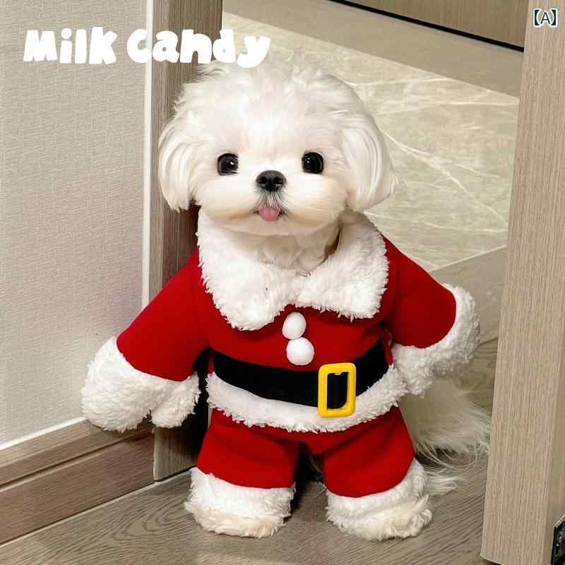 ペット用 クリスマス サンタクロース 犬用 コスチューム 小型 犬 子犬 ペット用 クリスマス ドレス ア..