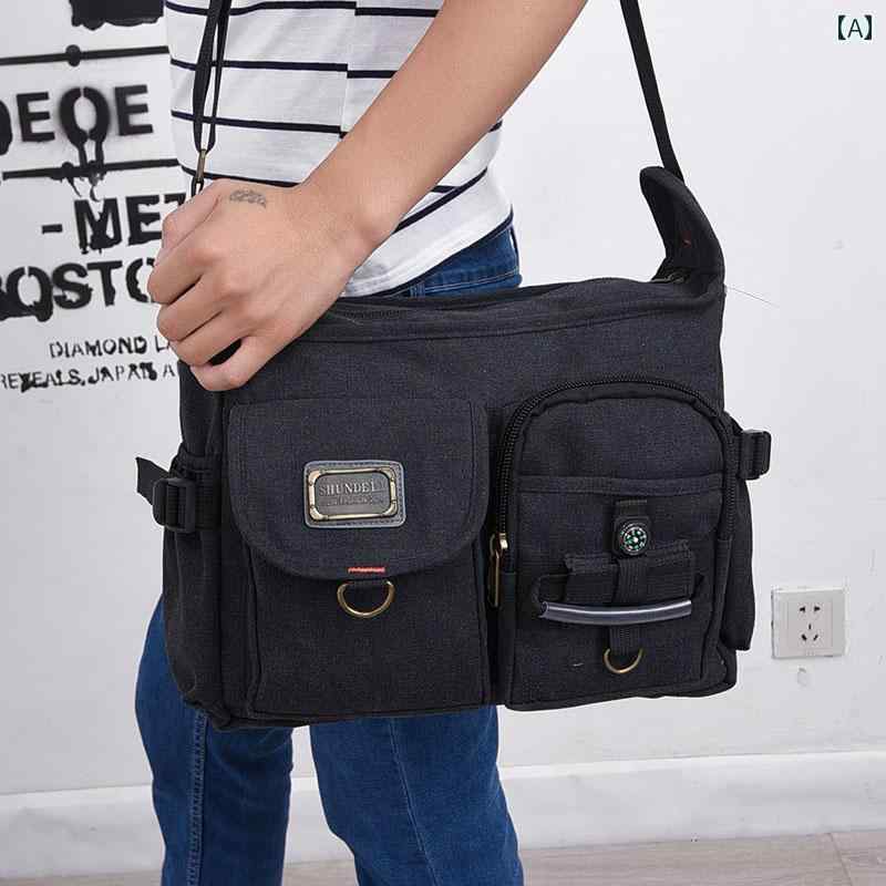 便利 メンズバッグ 2way 3way 多機能 ツール バッグ メンズ キャンバス ショルダーバッグ クロス ボデ..
