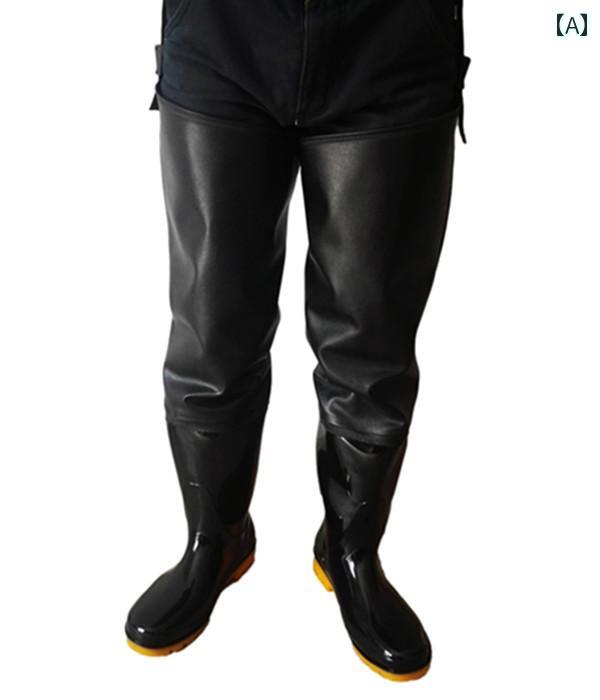 ウェーダー 長靴 フィッシング Kangchen 厚手 植栽 ブーツ 釣り 防水 ハーフ 丈 ウェーディング パンツ メンズ レディースの 水田 靴と 靴下 延長