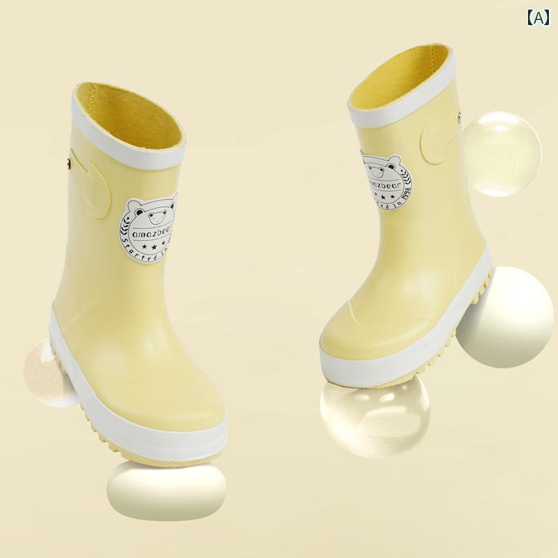 キッズ 長靴 子供用 女の子 レインブーツ 滑り止め かわいい 2024 大きい 子供用 10歳の 軽量 学校 専用