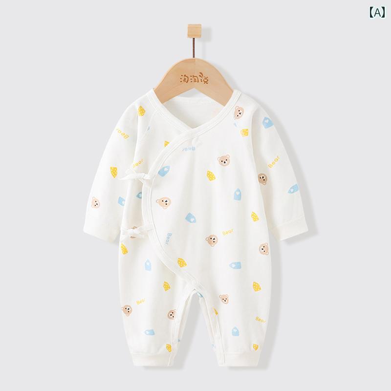 ベビー服 カバーオール ロンパース 新生児用 ジャンプスーツ 春秋 薄手 コットン 修道 服 春と 夏生 児..