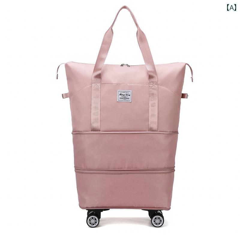 レディース バッグ 2way 3way ユニバーサル ホイール 折りたたみ 式 荷物 バッグ プーリー 付き 大容量..