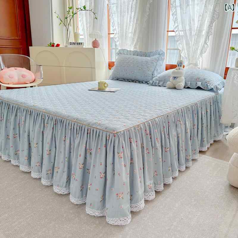ベッド スカート カバー ベッド スカート新 スタイル スカート 付き シーツ ワンピース 滑り止め マットレス プロテクター キルティング ベッドスプレッド 3点 セット