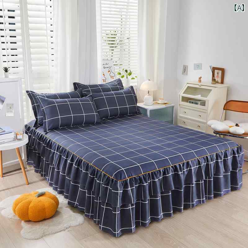 ベッド スカート カバー 2025年新 スタイル プリンセス 綿 ベッドスプレッド ベッド スカート 付き カ..