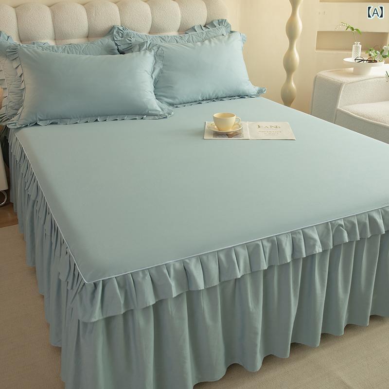 ベッド スカート カバー A級 抗菌 綿 薄手 単層 ベッド スカート 単品 春夏 コットン ベッドスプレッド..