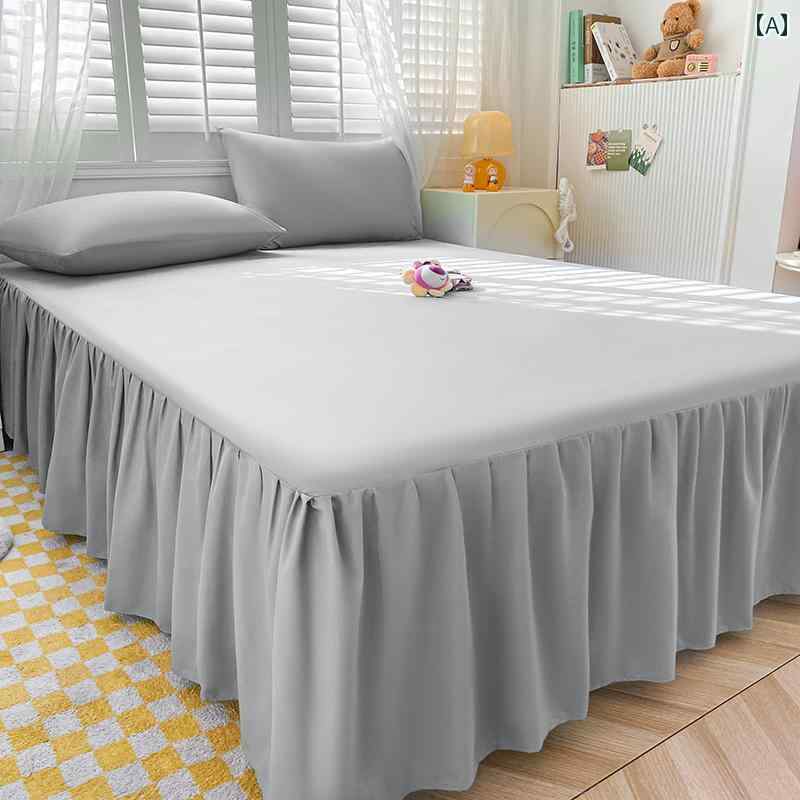 ベッド スカート カバー ベッド スカート 起毛 ベッドスプレッド シングル ピースの 防塵 保護 カバー ..
