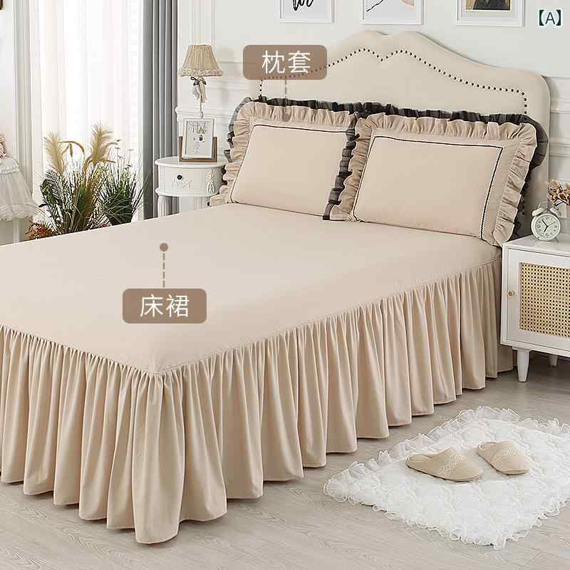 ベッド スカート カバー モダンな 秋冬 綿 起毛 ベッド スカート シングル カバー 厚手 シーツ c 寝具 ..