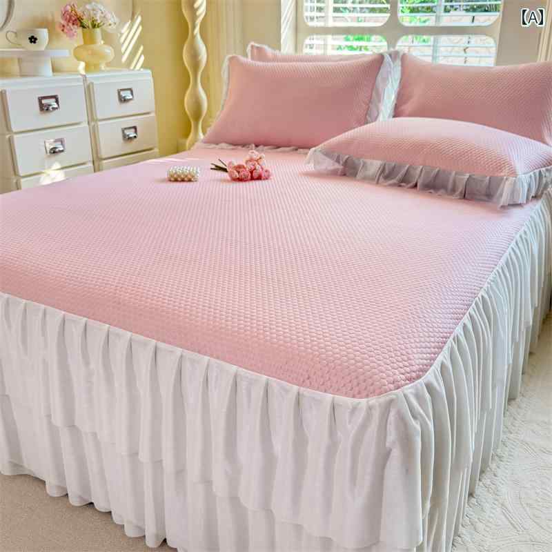 ベッド スカート カバー 夏用 クール 冷感 ベッド スカート 冷却 マット 3点 セット アイス ビーン ベ..