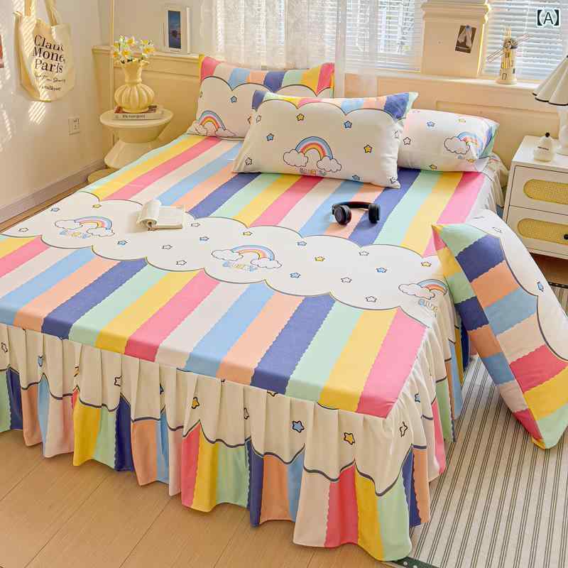 スタイリッシュ カバー ベッドスカート 2025年の 3点 セットの ベッド スカートは 醜い 裾を カバー し..