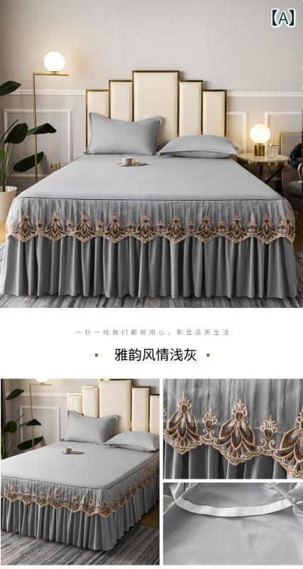 スタイリッシュ カバー ベッドスカート 韓国 色 レース ベッド スカート シングル ピース シンプル ベ..