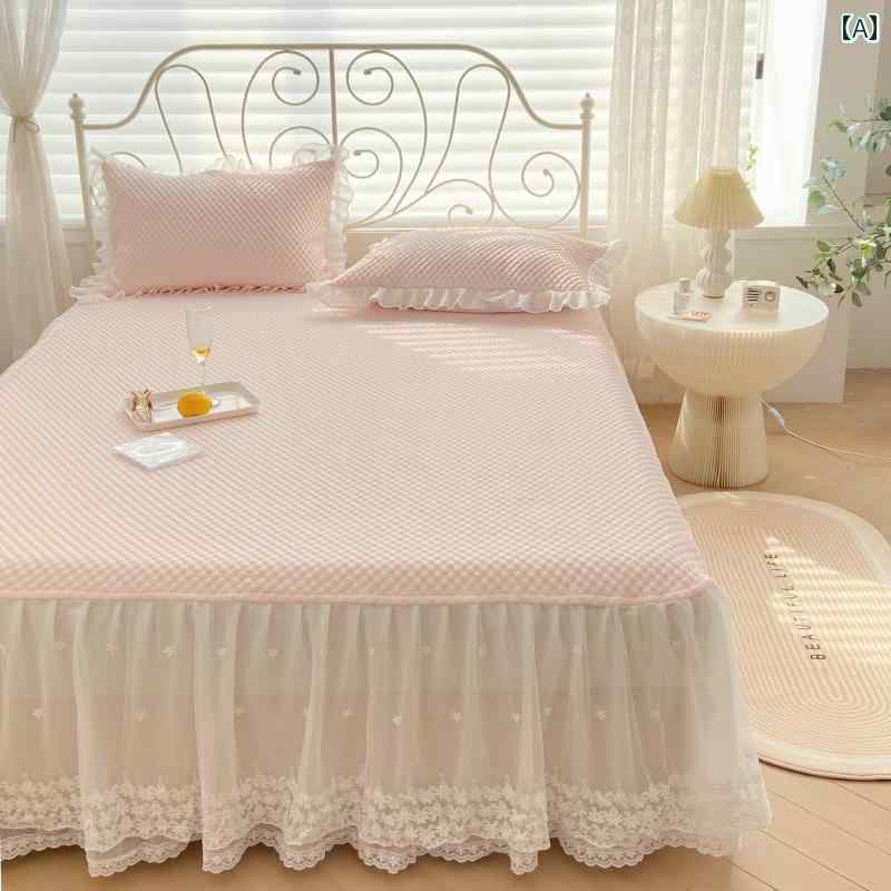 スタイリッシュ カバー ベッドスカート 夏 用 冷感 豆 マット 3点 セット ベッド スカート 冷却 パッド..