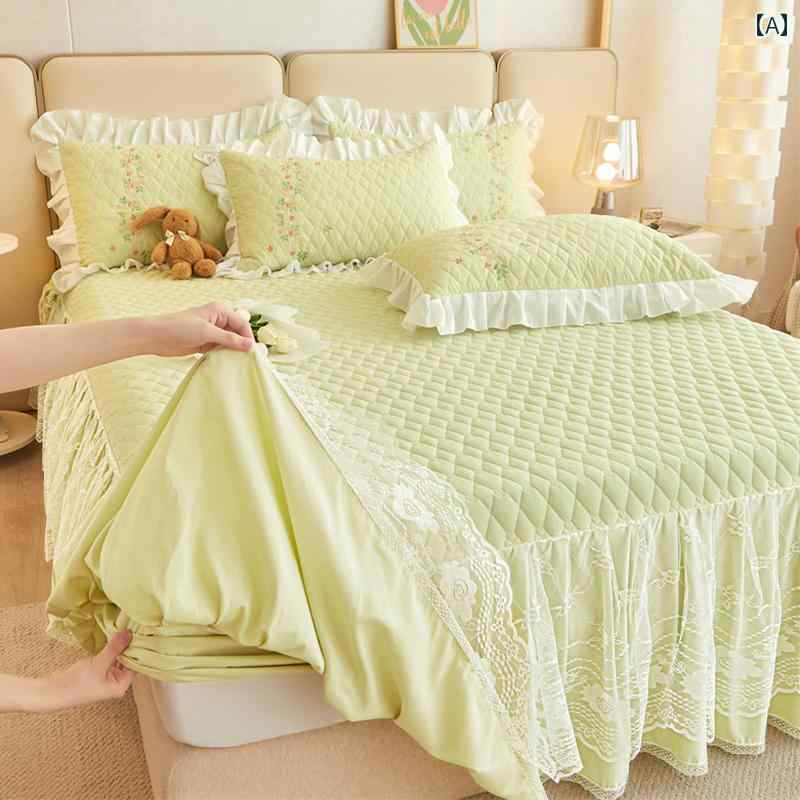 スタイリッシュ カバー ベッドスカート A型 キルティング ベッド シーツ タイプの スカート 2 in 1 高..