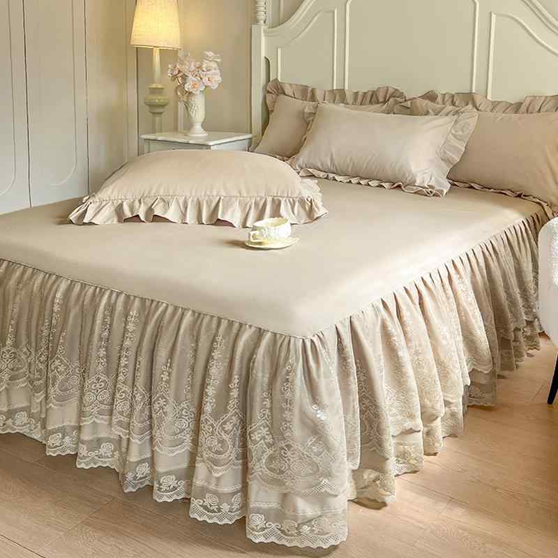 ベッドシーツ おしゃれ ベッドスカート 韓国 ベッド スカート カバー シングル 高級 レース エプロン ..