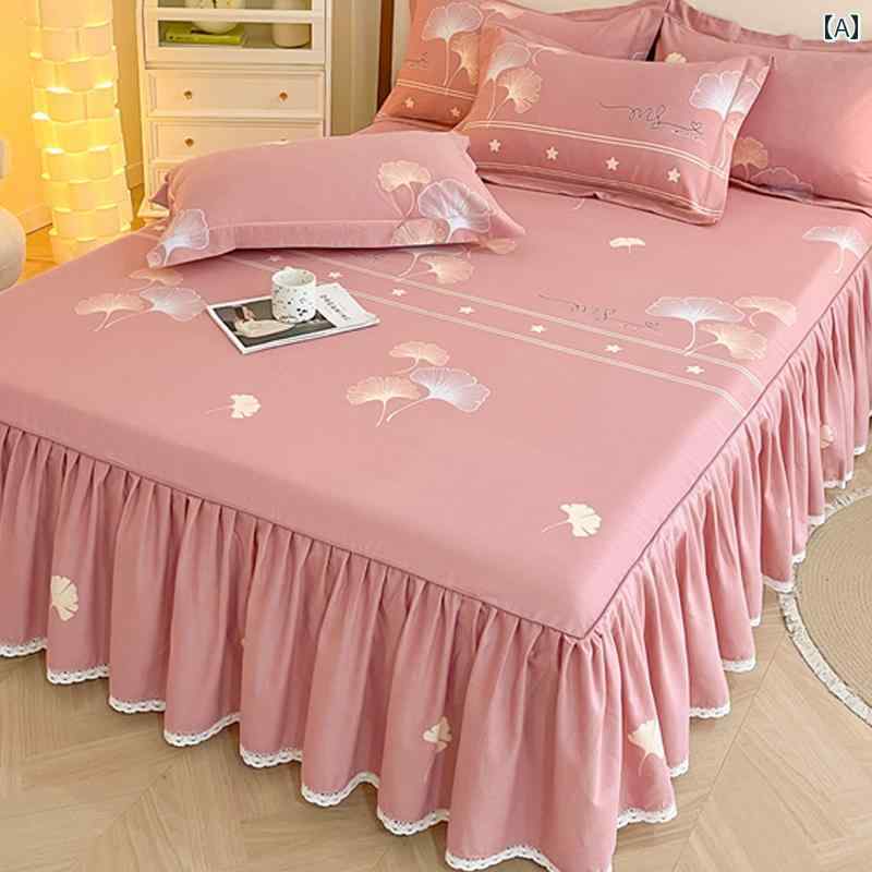 ベッドシーツ おしゃれ ベッドスカート 厚手 コットン 起毛 ベッド スカート シングル ピース 秋冬 綿 ..