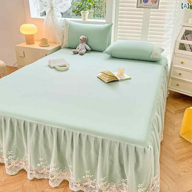 ベッドシーツ おしゃれ ベッドスカート 2024 A タイプ ウォッシュ コットン ベッド スカート 3点 セッ..