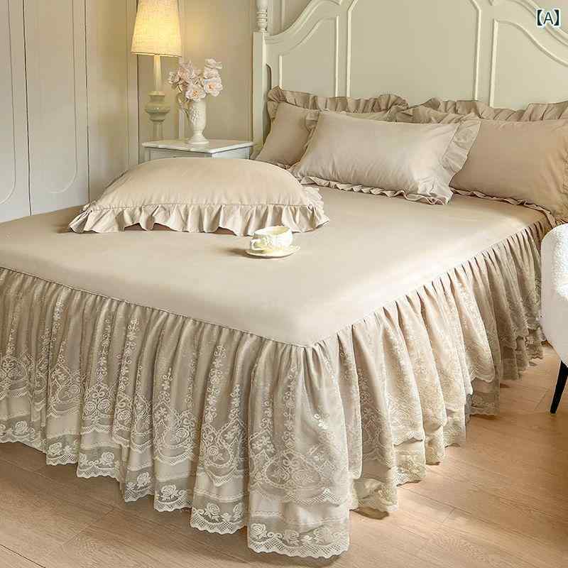 ベッドシーツ おしゃれ ベッドスカート 2025 春夏の 薄手 ベッド スカート ワンピース レース ベッドス..