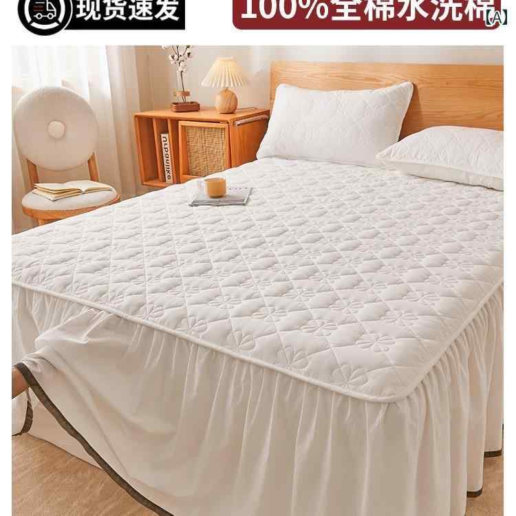 ベッドシーツ おしゃれ ベッドスカート フローティング クラウド | コットン ベッド スカート ワンピース キルト フィットシーツ 付き 厚手 シーツ オール シーズン 対応 ベッドスプレッド