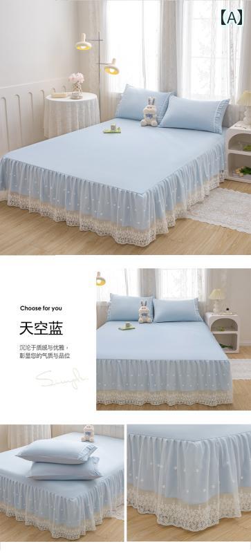 ベッドシーツ おしゃれ ベッドスカート 2024 ウォッシュド コットン ベッド スカート ワンピース ダブ..